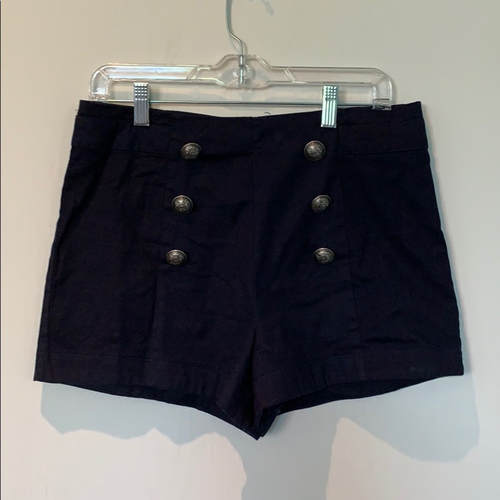 High Waisted Navy Sailor Shorts
